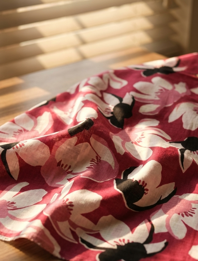 Classic Cambric 60 – Turquoise Floral Export Fabric