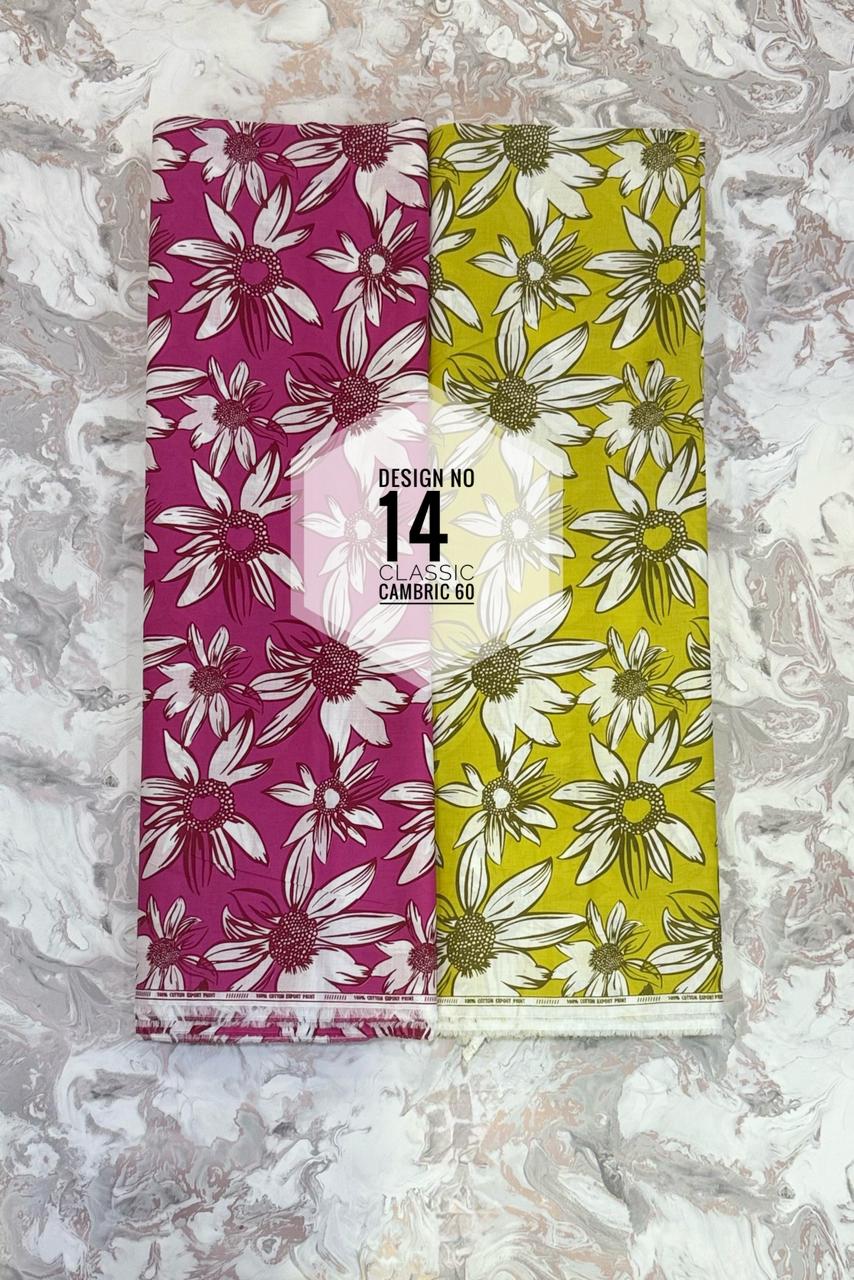 Classic Cambric 60 – Olive Floral Export Fabric