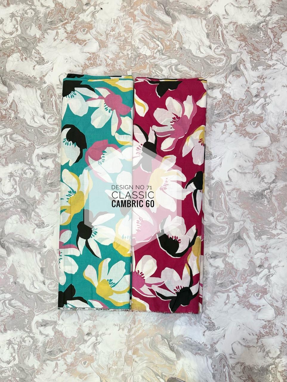 Classic Cambric 60 – Turquoise Floral Export Fabric